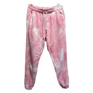 Dip Tie Dye Pink/White Jogger Sweatpants Elastic/Tie Waist Size Medium Hippie